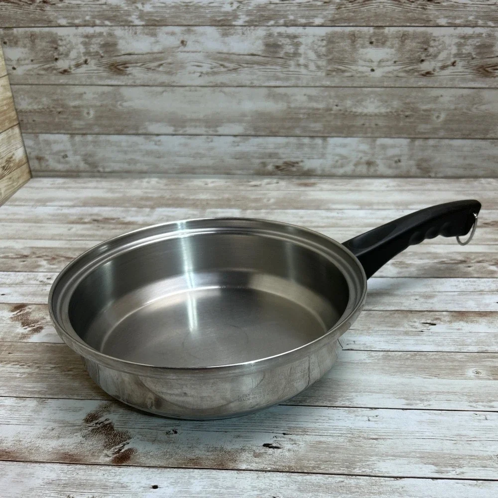 Lustre Craft Skillet Silver 5-Ply Multi-Core Stainless Steel 9 Inch Fry Pan USA